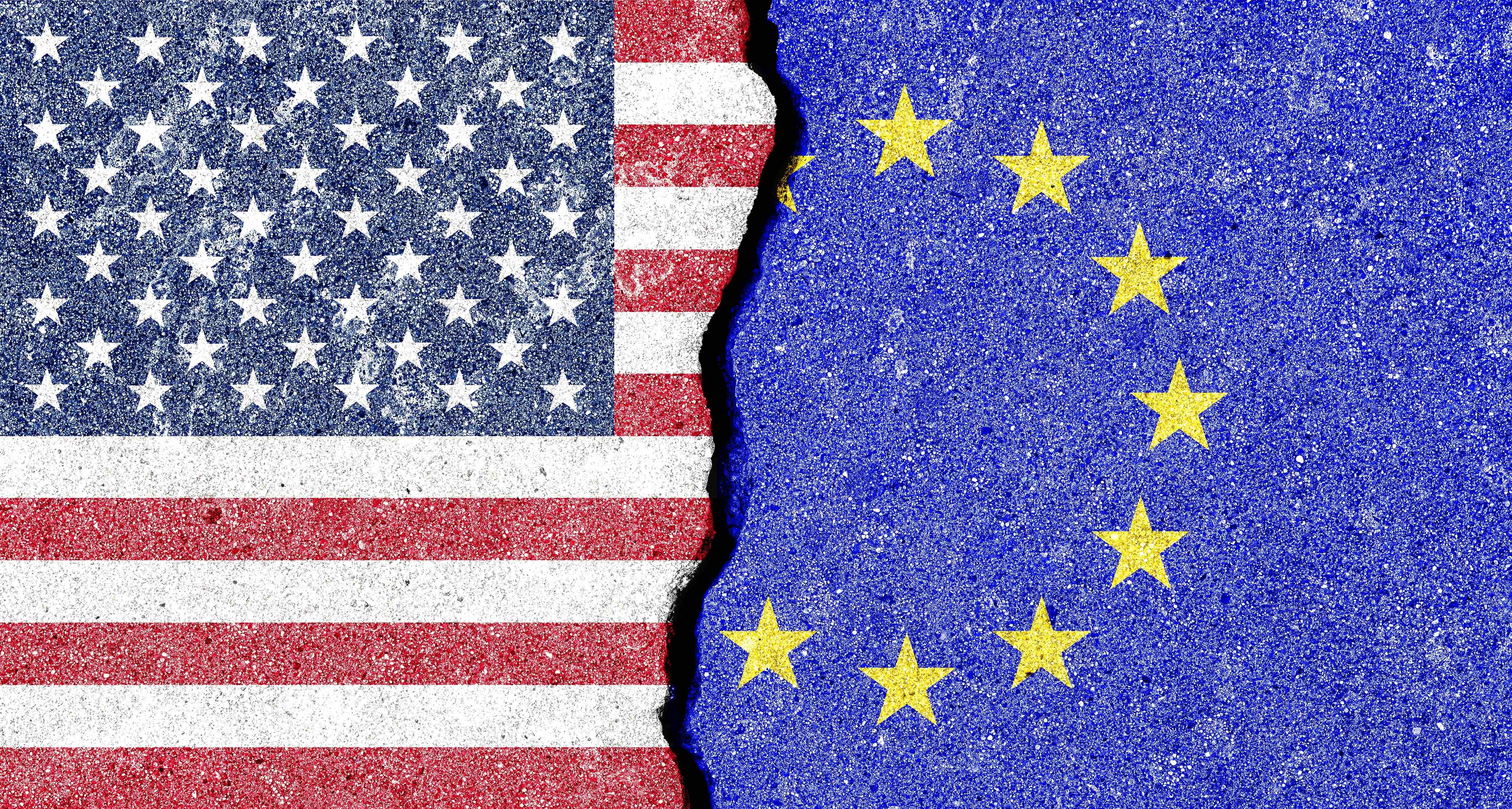 US EU Vlag breuk