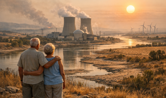 Koppel die kijkt naar natuurvervuiling