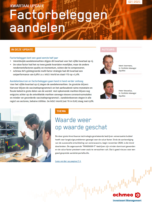 factorbeleggen aandelen Q2 2021