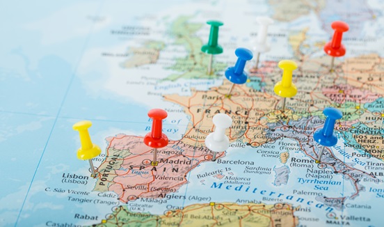 wereldbol landen europa